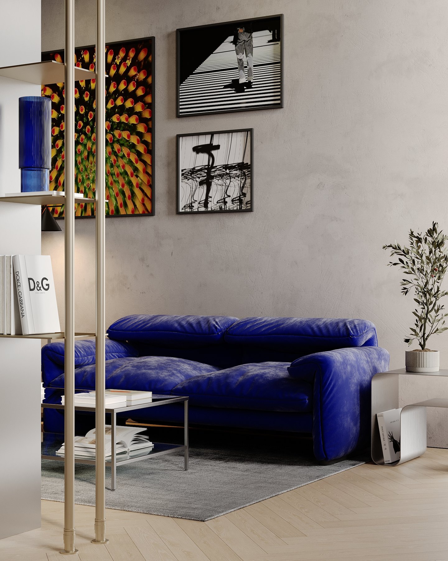 Blue leather