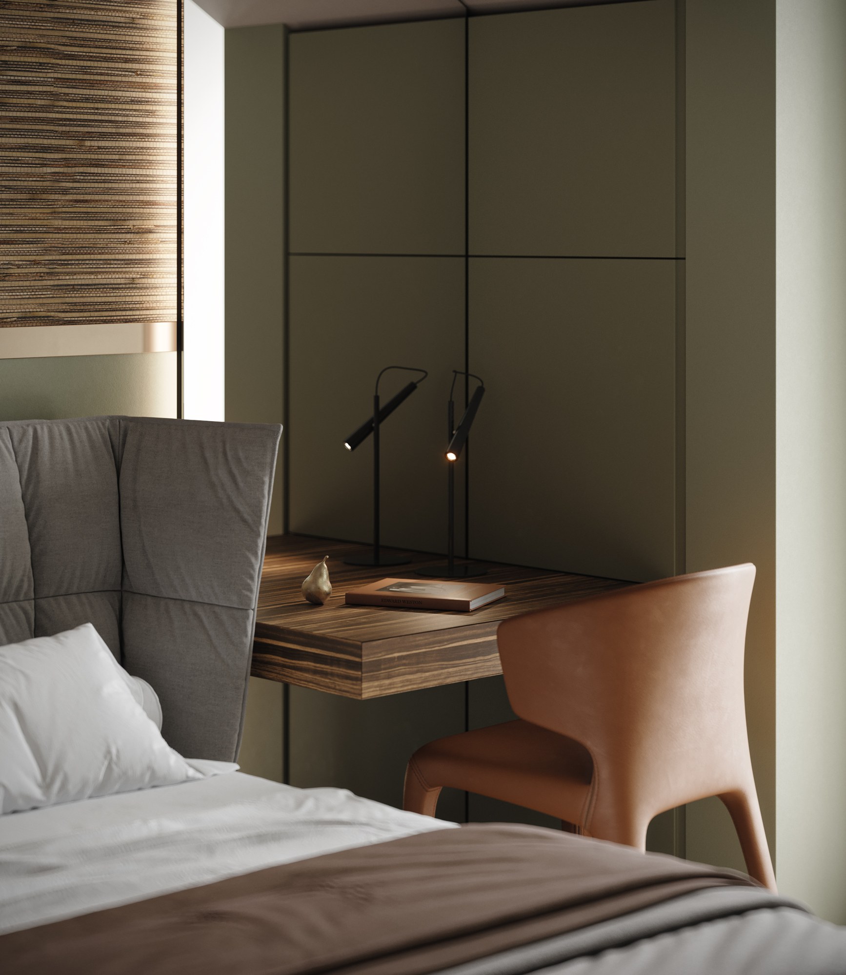 Bedroom beneath the sloping roof