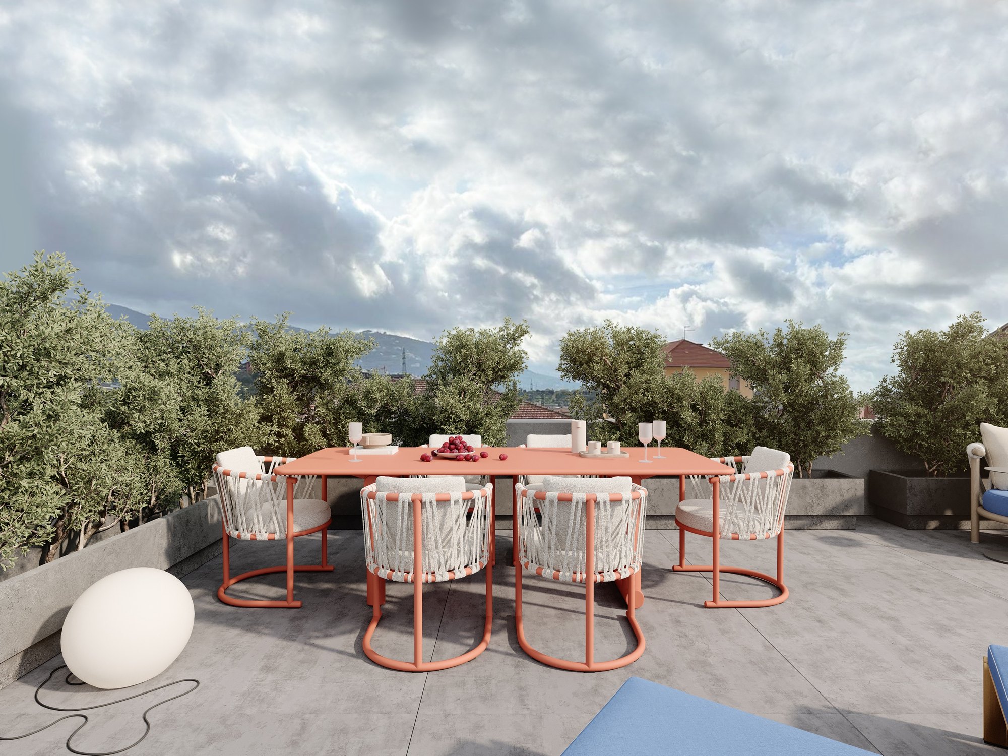 Dining table on the roof terrace