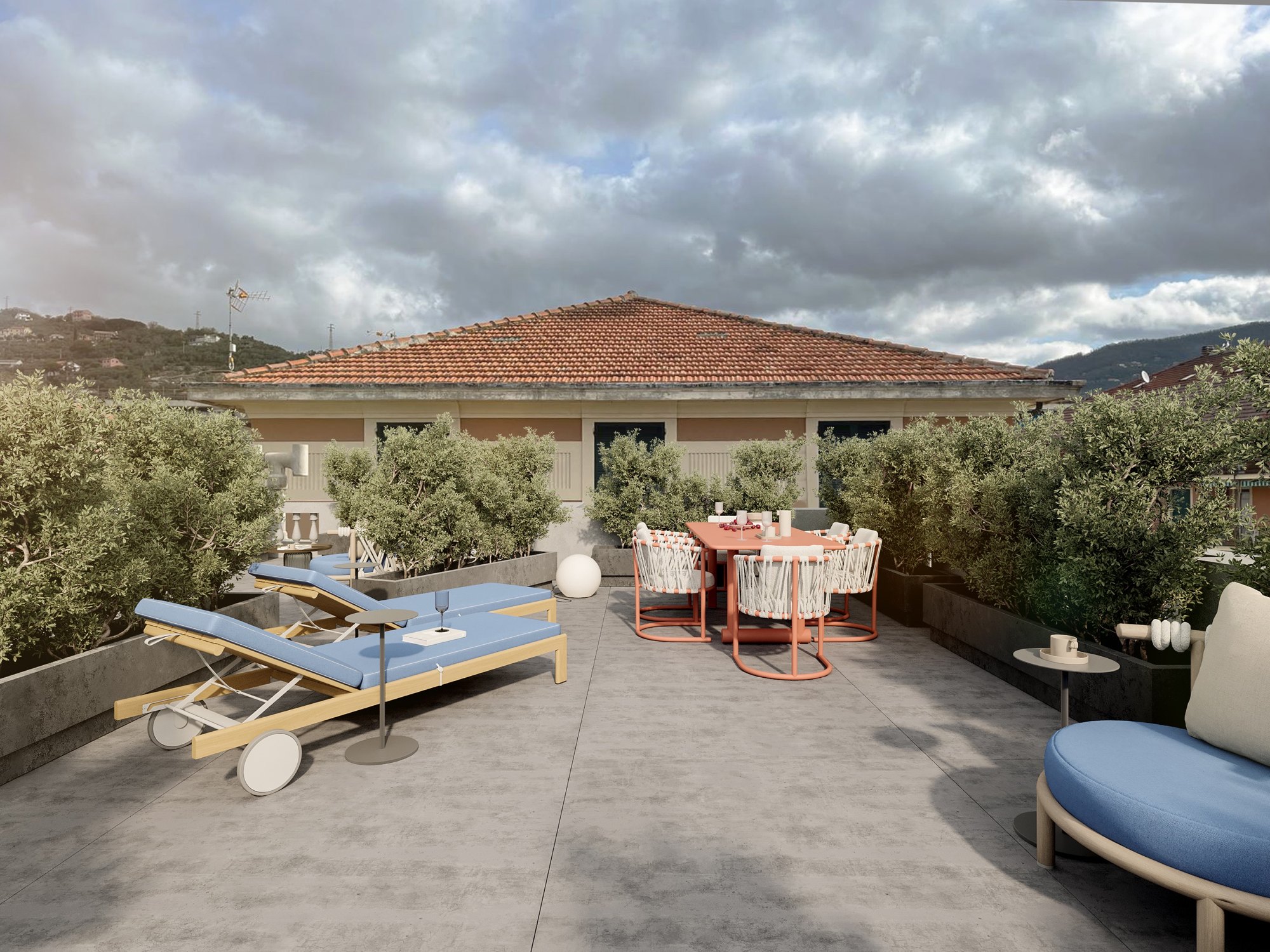 Roof terrace looking across the neighbouring rooftops