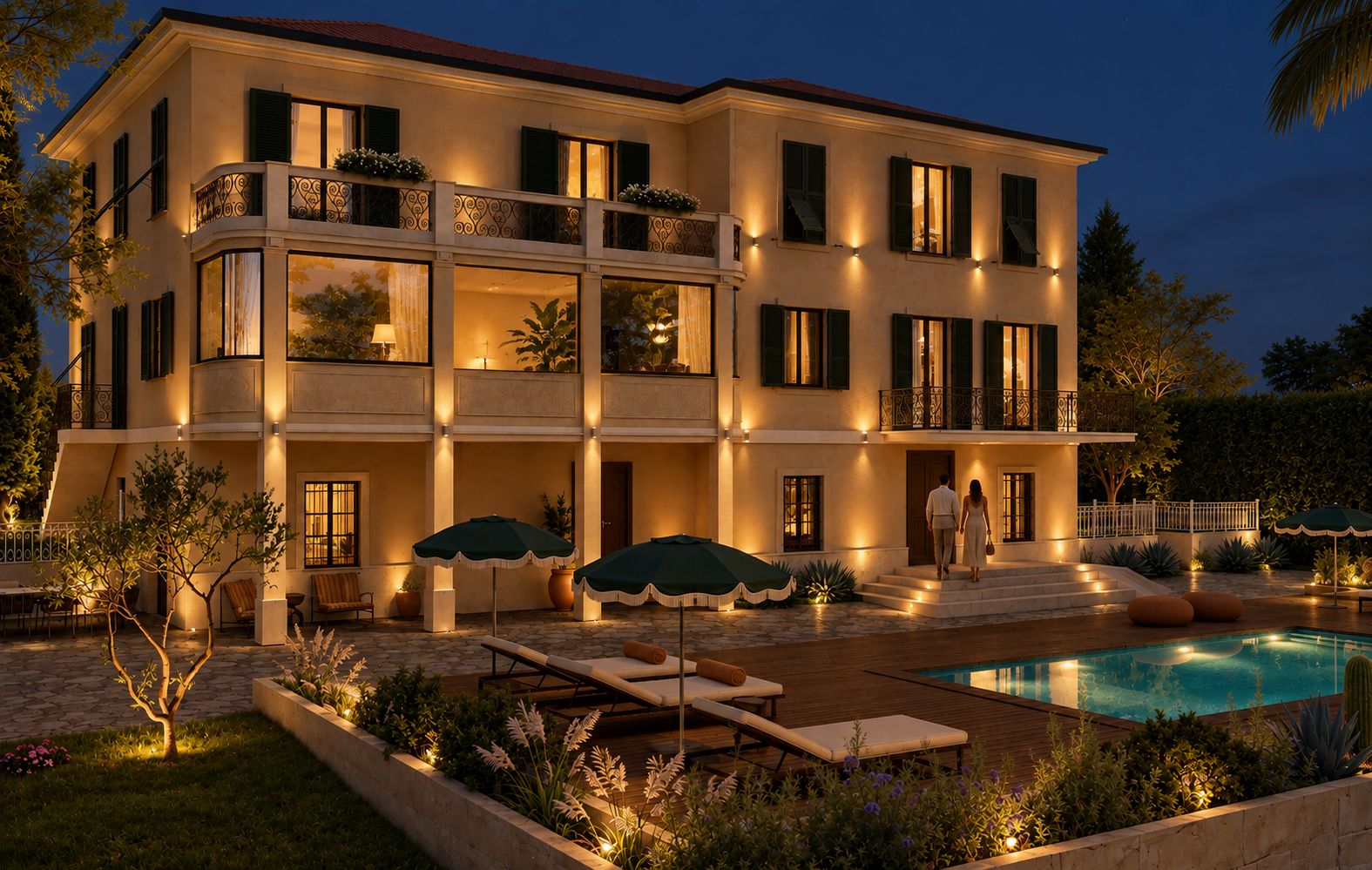 Villa Rocca at evening